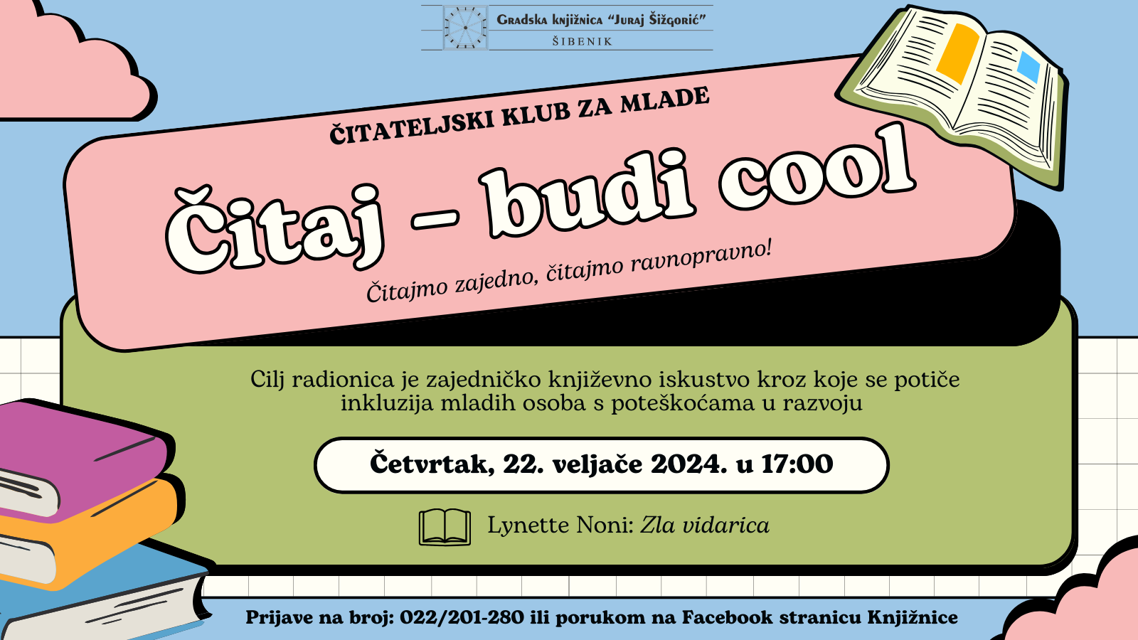 Čitateljski klub za mlade „Čitaj pametno – budi cool“ prima prijave za novu radionicu – dobrodošli su mladi s poteškoćama u razvoju